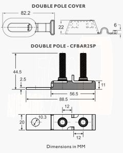 Bussmann 300A Battery Mounted Marine Rated Battery Fuse Bar Double Pole Kit